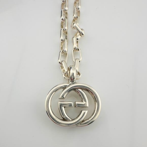 GUCCI Interlocking GG Necklace 20" with Green Snake Box & Dust Bag - Picture 6 of 16